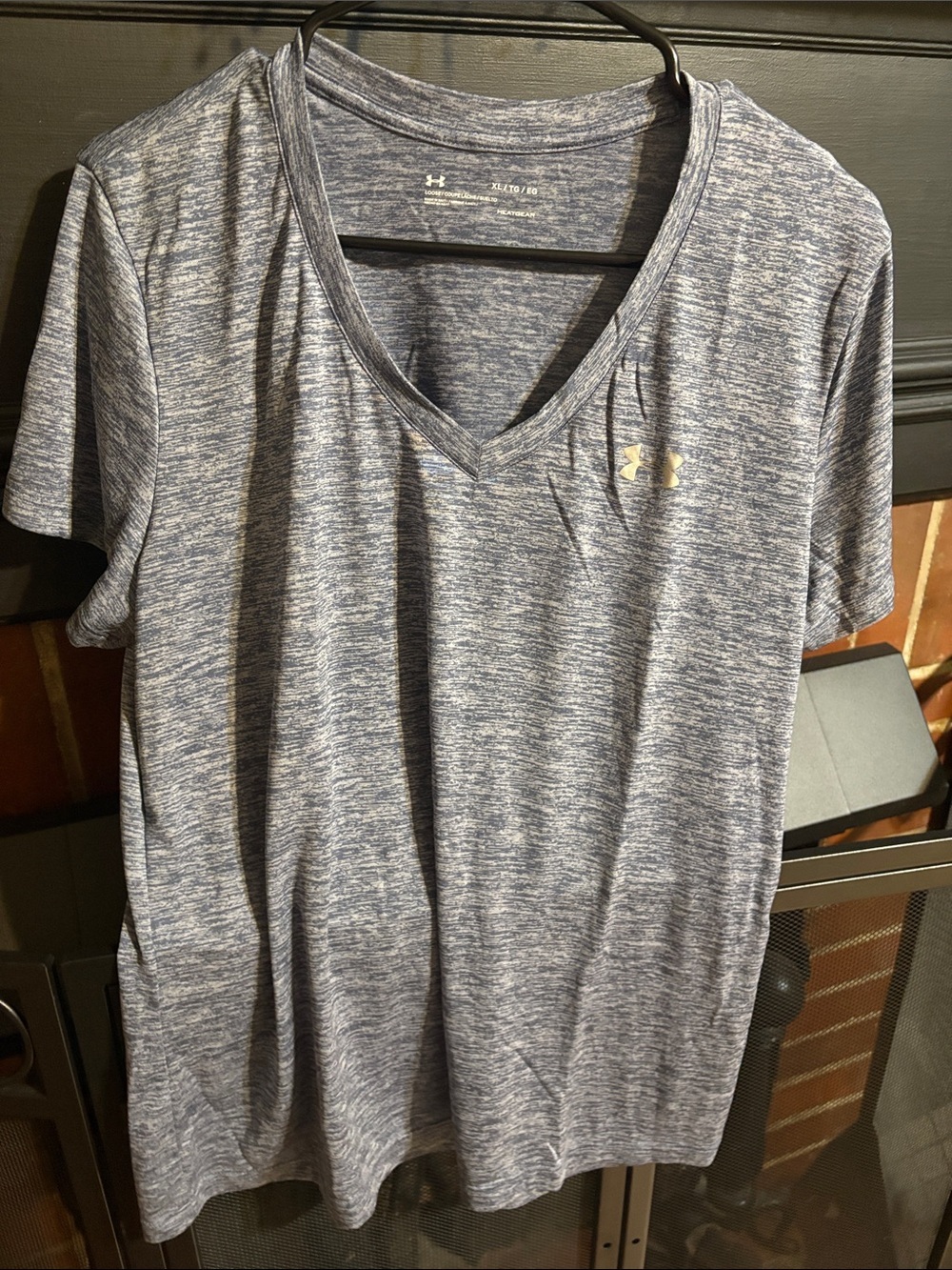 Under Armour Heathered Navy V-Neck Performance Tee